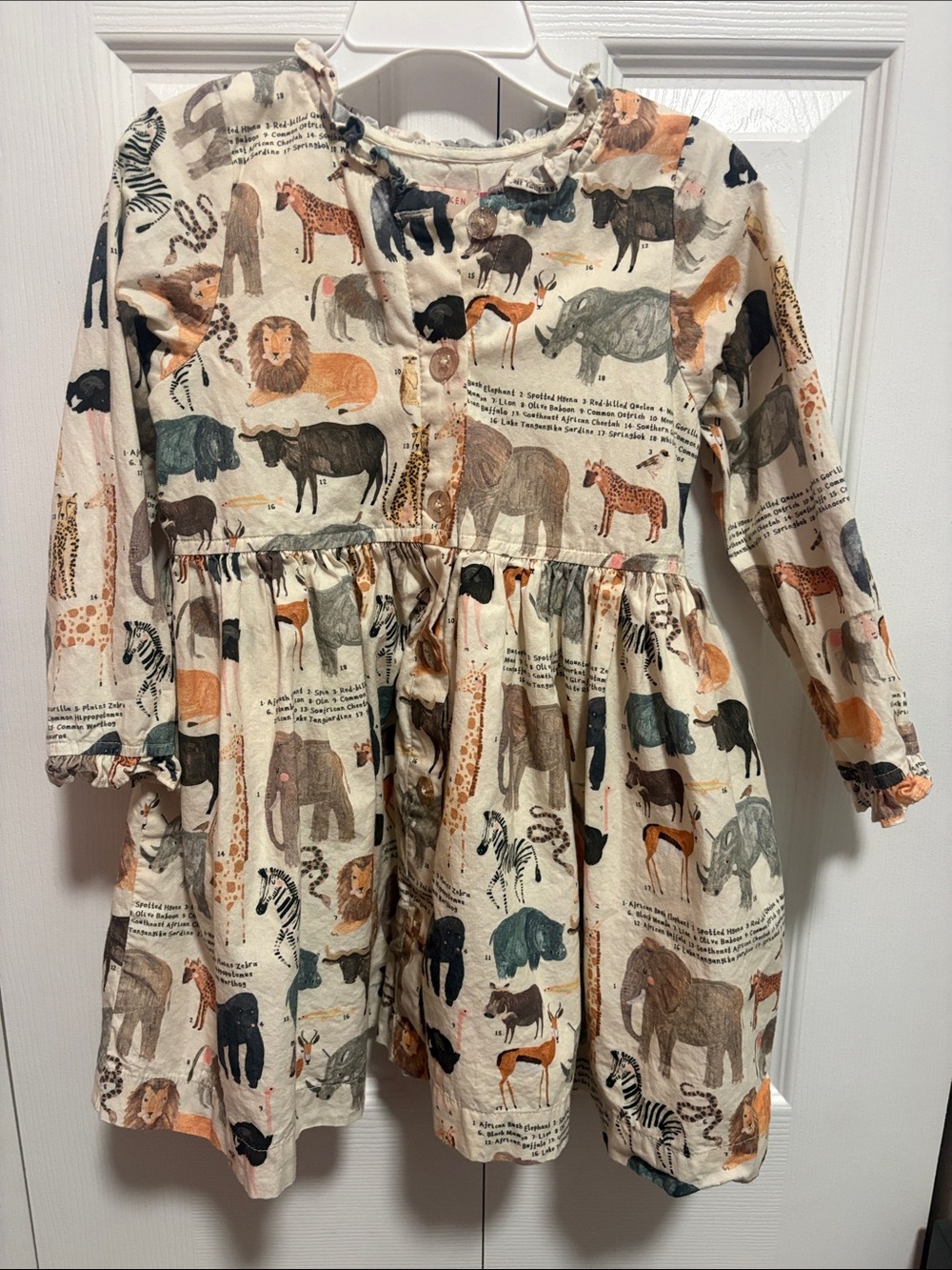 Pink Chicken Animal Print Long Sleeve Dress